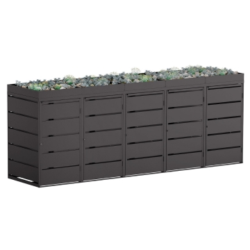 Mülltonnenbox Edgar 5er 240 Liter in Schwarz