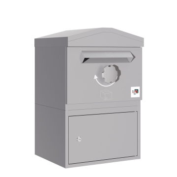 Paketbox Mannheim mit Spitzdach - Größe M in Achatgrau | Wandmontage