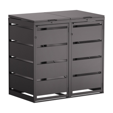 Mülltonnenbox Kim 2er 120L in Schwarz