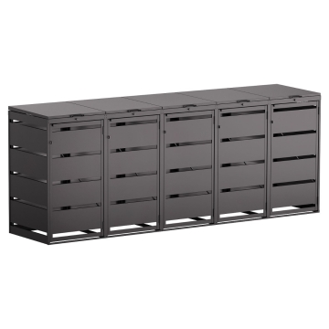 Mülltonnenbox Kim 5er 120L in Schwarz