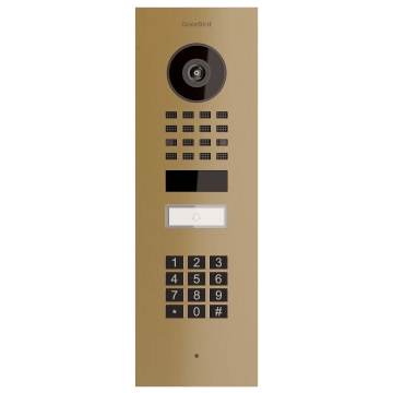 Unterputz Türsprechanlage Smart-IN Doorbird D1101KV mit Keypad Modul Messing-Optik