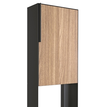 Standbriefkasten Faro Anthrazit mit Holzdekor-Front