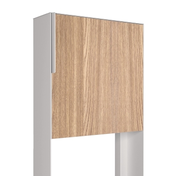 Standbriefkasten Porto Weiß mit Holzdekor-Front