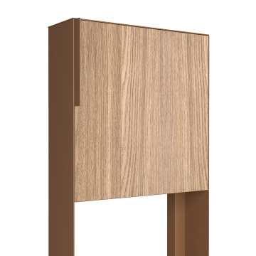 Standbriefkasten Porto Rost mit Holzdekor-Front