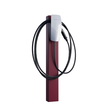 Tesla Wallbox Standfuß VoltStand mit Bodenanker Rot