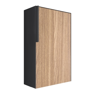 Briefkasten Faro Schwarz mit Holzdekor-Front