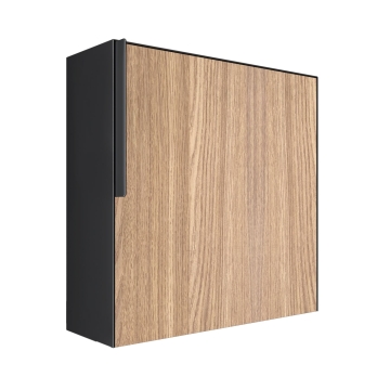 Briefkasten Porto Schwarz mit Holzdekor-Front