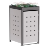 Mülltonnenbox Martha 1er 240L in Hellgrau-Metallic mit dunkelgrauem Rahmen