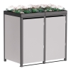 Mülltonnenbox Tilda 2er 240L in Hellgrau-Metallic mit dunkelgrauem Rahmen