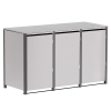 Mülltonnenbox Hugo 3er 240L in Hellgrau- Metallic mit dunkelgrauem Rahmen