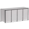 Mülltonnenbox Helmut 4er 120L in  Hellgrau-Metallic mit dunkelgrauem Rahmen