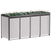Mülltonnenbox Tilda 4er 240L in Hellgrau-Metallic mit dunkelgrauem Rahmen