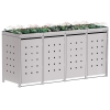 Mülltonnenbox Anna 4er 120L in Hellgrau-Metallic
