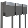 Briefkastenanlage Manhattan for Three Grau Metallic mit Edelstahlklappe