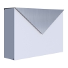 Briefkasten Letter Weiß mit Edelstahlklappe