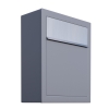 Briefkasten Base Grau Metallic mit Edelstahlklappe