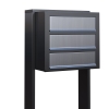 Briefkastenanlage Cube for Three Anthrazit mit Edelstahlklappe