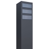 Briefkastenanlage Monolith for Three Anthrazit mit Edelstahlklappe