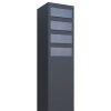 Briefkastenanlage Monolith for Four Anthrazit mit Edelstahlklappe