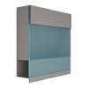 Briefkasten Manhattan Special Blue Grau Metallic mit blauer Acrylplatte