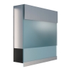 Briefkasten Manhattan Special Blue Edelstahl mit blauer Acrylplatte