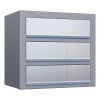 Briefkasten Cube for Three Grau Metallic mit Edelstahlklappe