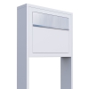 Standbriefkasten Elegance Weiß mit Edelstahlklappe