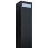 Standbriefkasten Monolith Schwarz mit Edelstahlklappe