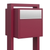 Standbriefkasten Soprano Rot mit Edelstahlklappe