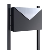 Standbriefkasten Letter Schwarz mit Edelstahlklappe