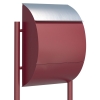 Standbriefkasten Jumbo Rot mit Edelstahlklappe