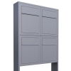 Briefkastenanlage Base for Four Grau Metallic
