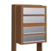 Briefkastenanlage Cube for Four Rost mit Edelstahlklappe