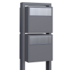 Briefkastenanlage Soprano for Two Grau Metallic mit Edelstahlklappe