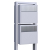 Briefkastenanlage Soprano for Two Weiß mit Edelstahlklappe