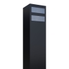 Briefkastenanlage Monolith for Two Schwarz mit Edelstahlklappe
