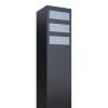 Briefkastenanlage Monolith for Three Schwarz mit Edelstahlklappe