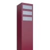 Briefkastenanlage Monolith for Three Rot mit Edelstahlklappe