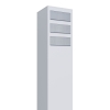 Briefkastenanlage Monolith for Three Weiß mit Edelstahlklappe