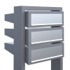 Briefkastenanlage Stairs for Three Grau Metallic mit Edelstahlklappe