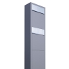 Briefkastenanlage Big Box for Two Grau Metallic mit Edelstahlklappe