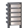 Briefkastenanlage Stairs for Five Grau Metallic mit Edelstahlklappe