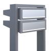 Briefkastenanlage Stairs for Two Grau Metallic mit Edelstahlklappe