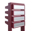 Briefkastenanlage Stairs for Four Rot mit Edelstahlklappe