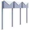 Briefkastenanlage Letter for Three Grau Metallic mit Edelstahlklappe