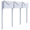 Briefkastenanlage Letter for Three Weiß mit Edelstahlklappe