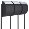 Briefkastenanlage Jumbo for Three Schwarz mit Edelstahlklappe