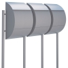 Briefkastenanlage Jumbo for Three Grau Metallic mit Edelstahlklappe