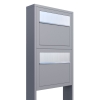 Briefkastenanlage Elegance for Two Grau Metallic mit Edelstahlklappe