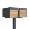 Amerikanischer Briefkasten Big Americano for Two Anthrazit mit Holzdekor-Front